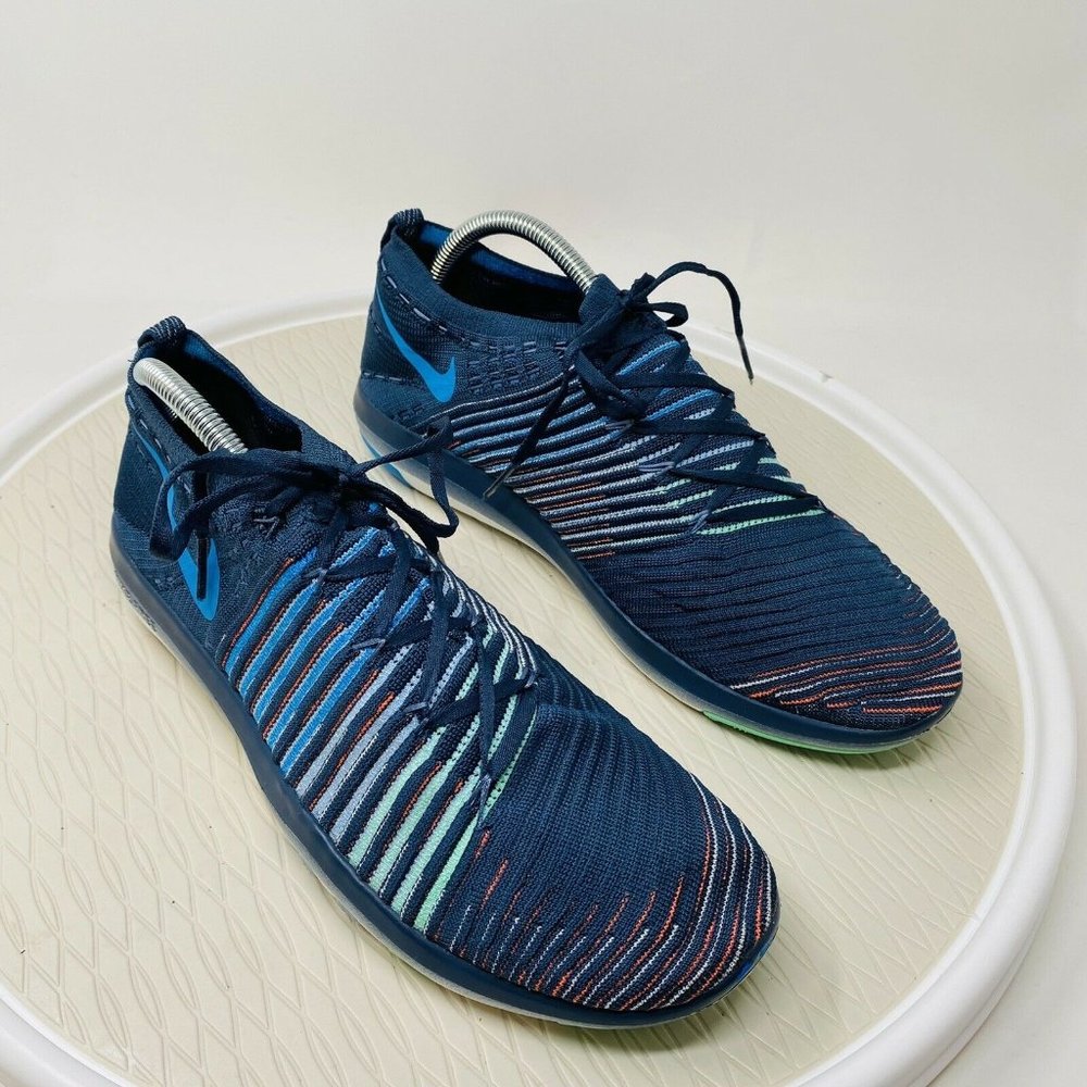 Nike Free Transform Flyknit Squadron Blue Women Size 11 Running Shoes Sneakers